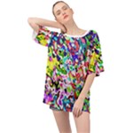 Colorful paint texture                                                  Oversized Chiffon Top