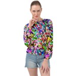 Colorful paint texture                                                   Banded Bottom Chiffon Top