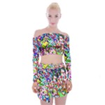Colorful paint texture                                                       Off Shoulder Top with Minki Skirt Set