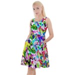 Colorful paint texture                                                       Knee Length Skater Dress With Pockets