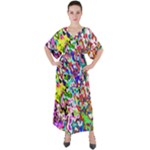 Colorful paint texture                                                       V-Neck Boho Style Maxi Dress