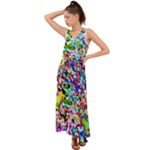 Colorful paint texture                                                      V-Neck Chiffon Maxi Dress