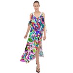 Colorful paint texture                                                      Maxi Chiffon Cover Up Dress
