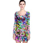 Colorful paint texture                                                    Long Sleeve Bodycon Dress