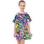 Colorful paint texture                                                 Kids  One Piece Chiffon Dress