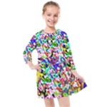 Colorful paint texture                                                  Kids  Quarter Sleeve Shirt Dress