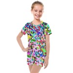 Colorful paint texture                                                    Kids  Mesh Tee and Shorts Set