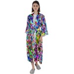 Colorful paint texture                                               Maxi Satin Kimono