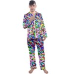 Colorful paint texture                                                    Men s Satin Pajamas Long Pants Set