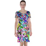 Colorful paint texture                                                    Short Sleeve Nightdress