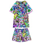 Colorful paint texture                                                  Kids  Swim Tee and Shorts Set