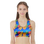 Fruit Texture Wave Fruits Sports Bra with Border