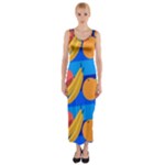 Fruit Texture Wave Fruits Fitted Maxi Dress