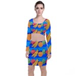Fruit Texture Wave Fruits Top and Skirt Sets
