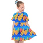 Fruit Texture Wave Fruits Kids  Sailor Dress
