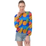 Fruit Texture Wave Fruits Banded Bottom Chiffon Top