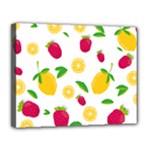 Strawberry Lemons Fruit Canvas 14  x 11  (Stretched)