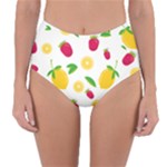 Strawberry Lemons Fruit Reversible High-Waist Bikini Bottoms