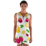 Strawberry Lemons Fruit Wrap Front Bodycon Dress