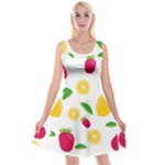 Strawberry Lemons Fruit Reversible Velvet Sleeveless Dress