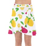 Strawberry Lemons Fruit Wrap Front Skirt