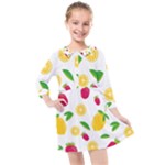 Strawberry Lemons Fruit Kids  Quarter Sleeve Shirt Dress