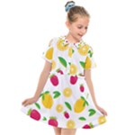 Strawberry Lemons Fruit Kids  Short Sleeve Shirt Dress