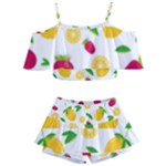 Strawberry Lemons Fruit Kids  Off Shoulder Skirt Bikini