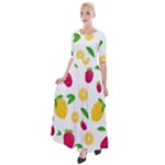 Strawberry Lemons Fruit Half Sleeves Maxi Dress