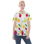 Strawberry Lemons Fruit Women s Short Sleeve Pocket Shirt