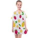 Strawberry Lemons Fruit Kids  One Piece Chiffon Dress