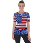usa-map-and-flag-on-cement-wall-texture-background-design-1591646654pet Shoulder Cut Out Short Sleeve Top