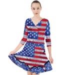 usa-map-and-flag-on-cement-wall-texture-background-design-1591646654pet Quarter Sleeve Front Wrap Dress