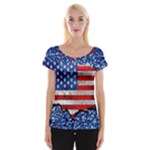 Usa-map-and-flag-on-cement-wall-texture-background-design-1591646654pet Cap Sleeve Top