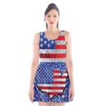 Usa-map-and-flag-on-cement-wall-texture-background-design-1591646654pet Scoop Neck Skater Dress