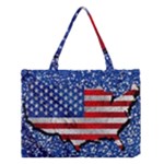 Usa-map-and-flag-on-cement-wall-texture-background-design-1591646654pet Medium Tote Bag