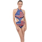 Usa-map-and-flag-on-cement-wall-texture-background-design-1591646654pet Halter Side Cut Swimsuit
