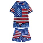 Usa-map-and-flag-on-cement-wall-texture-background-design-1591646654pet Kids  Swim Tee and Shorts Set