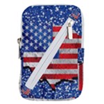 Usa-map-and-flag-on-cement-wall-texture-background-design-1591646654pet Belt Pouch Bag (Large)