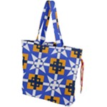 Shapes on a blue background                                                         Drawstring Tote Bag
