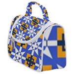 Shapes on a blue background                                                        Satchel Handbag