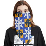 Shapes on a blue background                                                      Face Covering Bandana (Triangle)
