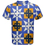 Shapes on a blue background                                                           Men s Cotton Tee