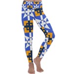 Shapes on a blue background                                                          Kids  Lightweight Velour Classic Yoga Leggings