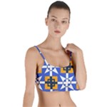 Shapes on a blue background                                                           Layered Top Bikini Top