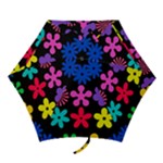 Colorful flowers on a black background pattern                                                            Umbrella