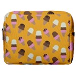 Ice cream on an orange background pattern                                                             Make Up Pouch (Large)