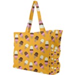 Ice cream on an orange background pattern                                                            Simple Shoulder Bag