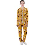 Ice cream on an orange background pattern                                                            Casual Jacket and Pants Set