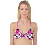 Pink Star Splatter Reversible Tri Bikini Top